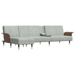 vidaXL Canapé-lit en forme de L gris clair 279x140x70 cm velours