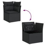 vidaXL Salon de jardin 6 Pièces avec coussins noir résine tressée