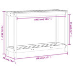 vidaXL Table de rempotage et étagère 108x35x75 cm bois massif douglas