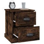 vidaXL Table de chevet chêne fumé 39x39x47 5 cm bois d'ingénierie