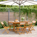 vidaXL Chaises de jardin pliantes lot de 6 beige tissu et bois massif