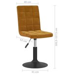 vidaXL Chaises pivotantes à manger lot de 6 marron velours