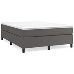 vidaXL Sommier à lattes de lit avec matelas Gris 180x200 cm Similicuir