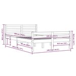 vidaXL Cadre de lit Marron miel Bois massif 135x190 cm Double