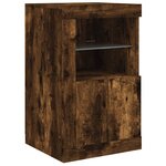 vidaXL Buffet avec lumières LED chêne fumé 142 5x37x67 cm