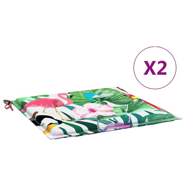 vidaXL Coussins de chaise de jardin lot de 2 multicolore 40x40x4 cm
