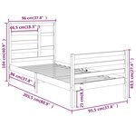 vidaXL Cadre de lit Blanc Bois massif 90x200 cm