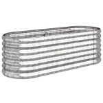 vidaXL Lit surélevé de jardin Acier enduit de poudre Argenté