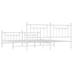 vidaXL Cadre de lit métal avec tête de lit/pied de lit blanc 200x200cm