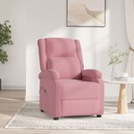 vidaXL Fauteuil inclinable électrique Rose Velours
