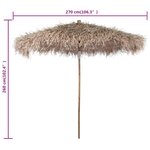 vidaXL Parasol en bambou avec toit en feuille de bananier 270 cm