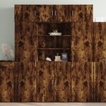 vidaXL Armoire de rangement chêne fumé 80x42 5x225cm bois d'ingénierie