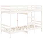 vidaXL Lit superposé Blanc 90x200 cm Bois de pin massif