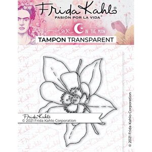 Tampon transparent - Fleur exotique 3 - 9 5 x 6 5 cm