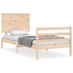 vidaXL Cadre de lit et tête de lit 100x200 cm bois massif