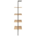 vidaXL Étagère inclinée à 4 niveaux Marron clair et noir 64x35x152 5cm
