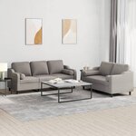vidaXL Ensemble de canapés 2 Pièces avec coussins taupe tissu