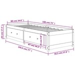 vidaXL Lit de jour sans matelas cire marron 90x190 cm bois pin massif