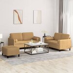 vidaXL Ensemble de canapés 3 Pièces avec coussins marron velours