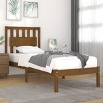 vidaXL Cadre de lit Marron miel Bois de pin massif 100x200 cm