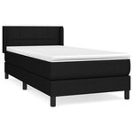 vidaXL Sommier à lattes de lit avec matelas Noir 90x190 cm Tissu