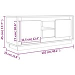 vidaXL Meuble TV noir 102x35x45 cm bois d'ingénierie