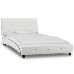 vidaXL Cadre de lit Blanc Similicuir 90x200 cm
