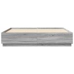 vidaXL Cadre de lit avec LED sans matelas sonoma gris 200x200 cm