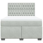 vidaXL Sommier à lattes de lit et matelas Gris clair 140x190cm Velours