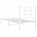vidaXL Cadre de lit métal avec tête de lit blanc 80x200 cm