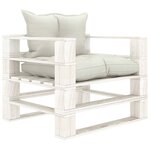 vidaXL Canapé palette de jardin avec coussins beige Bois
