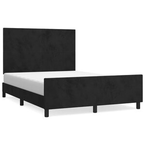 vidaXL Cadre de lit avec tête de lit Noir 140x200 cm Velours