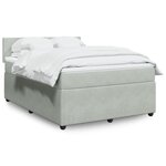 vidaXL Sommier à lattes de lit et matelas Gris clair 140x190cm Velours