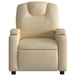 vidaXL Fauteuil inclinable de massage électrique crème tissu