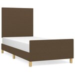 vidaXL Cadre de lit avec tête de lit Marron foncé 90x190 cm Tissu