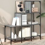 vidaXL Bibliothèque sonoma gris 92x30x102 cm bois ingénierie et métal