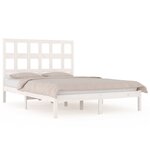 vidaXL Cadre de lit Blanc Bois de pin massif 180x200 cm Super King