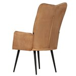 vidaXL Chaise à oreilles Marron Toile