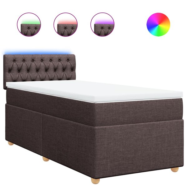 vidaXL Sommier à lattes de lit avec matelas Marron foncé 90x200 cm