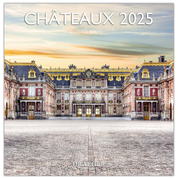 Grand Calendrier Mural 29x29 Cm - 2025 - Châteaux - Draeger paris