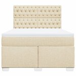 vidaXL Sommier à lattes de lit avec matelas Crème 140x200 cm Tissu