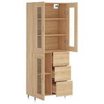 vidaXL Buffet haut Chêne sonoma 69 5x34x180 cm Bois d'ingénierie