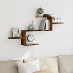 vidaXL Étagère murale chêne fumé 104x15x49 cm bois d'ingénierie