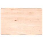 vidaXL Dessus de table bois chêne massif non traité bordure assortie