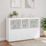 vidaXL Buffet avec lumières LED blanc 162x37x100 cm
