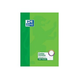 OXFORD 200 Copies doubles non perforées - Grands carreaux - 29,7 cm x 21 cm x 0,9 cm