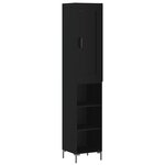 vidaXL Buffet haut Noir 34 5x34x180 cm Bois d'ingénierie