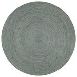 vidaXL Tapis fait à la main Jute Rond 90 cm Vert olive