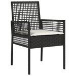 vidaXL Ensemble de Salle à Manger de Jardin de 7 Pièces avec Coussins en Rattan Synthétique Noir