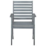 vidaXL Chaises à manger d'extérieur lot de 3 et coussins Acacia massif